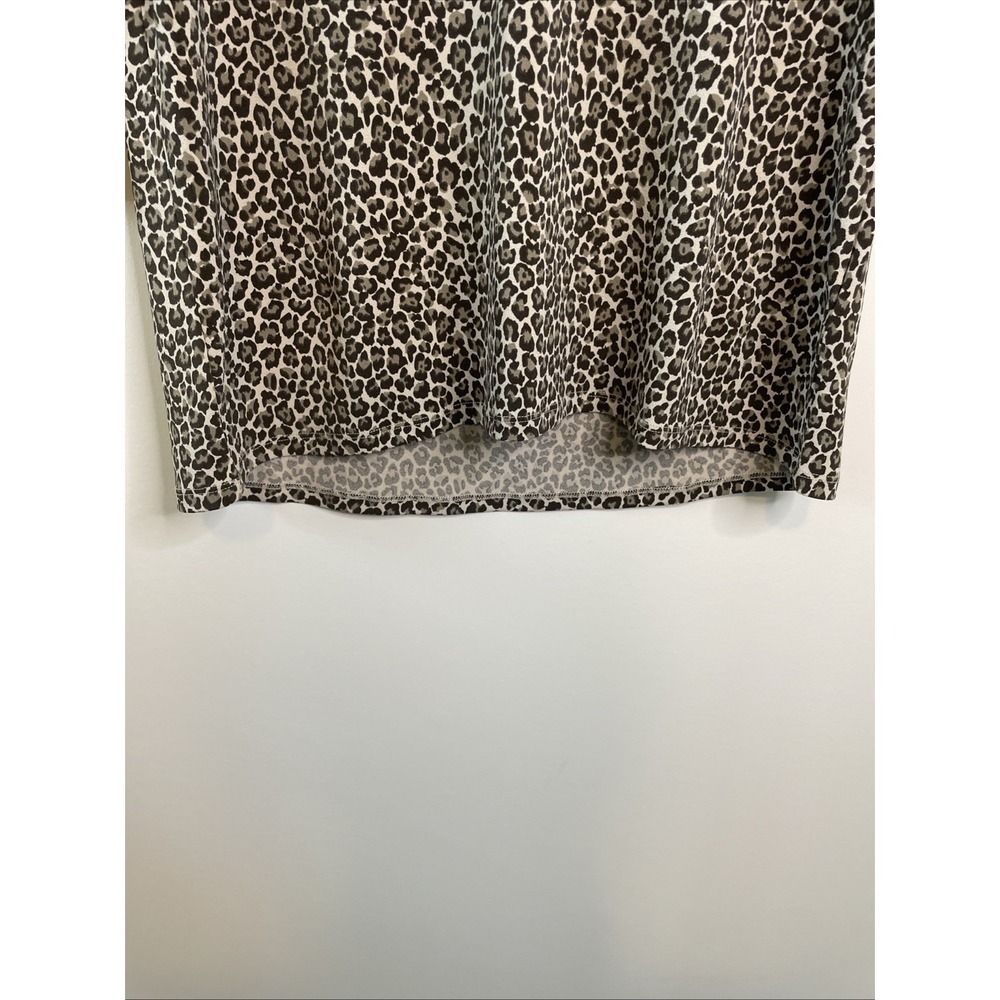 Jasmine & Juliana M Leopard Print Tunic Top Tan Black Stretch Boho Blouse - Picture 7 of 11